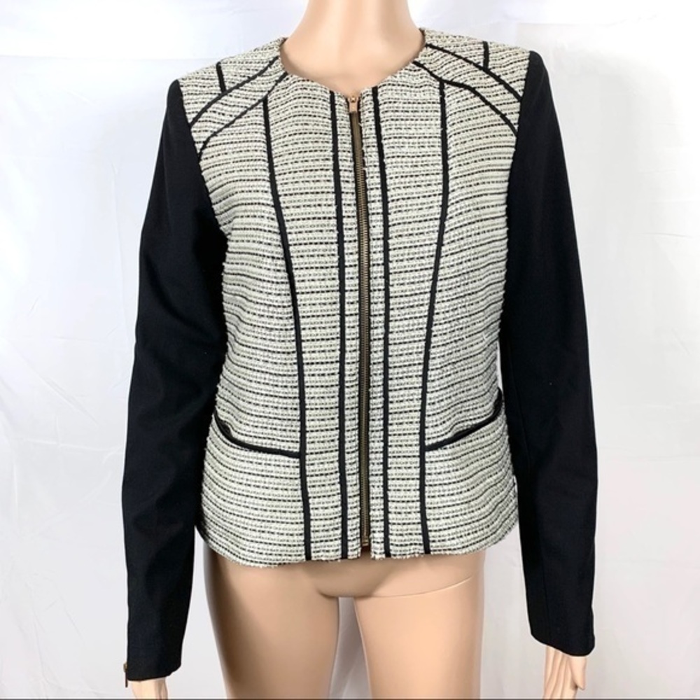 Calvin Klein women’s suit blazer gray black Sz 6